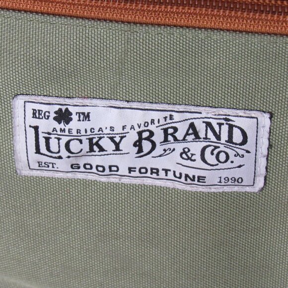 Lucky Brand Green Canvas Leather Trim Clover Good Fortune Logo Backpack main image 12